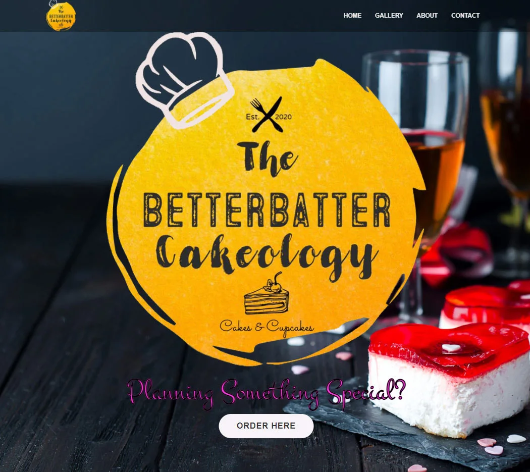 The Better Batter Cakeology website screenshot